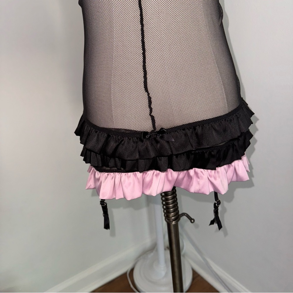 Victoria’s Secret 34B Sexy Little Things Pink Black Lingerie Baby Doll Dress - Picture 5 of 7